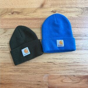 Carhartt Kids Beanie Set in Blue and Olive